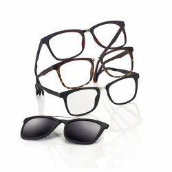 Monture ultem ecaille mat pont metal + clip gris 52 18-145 prix net