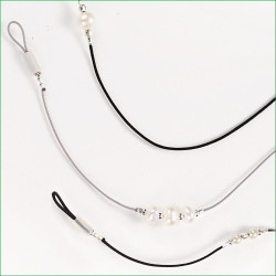 Cordelettes microfibre perles assort.6pcs