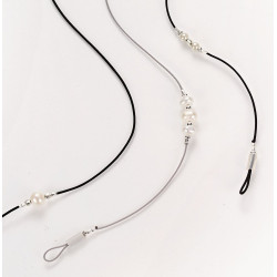 Cordelettes microfibre perles assort.6pcs