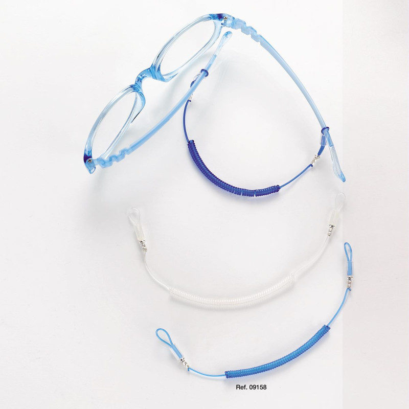 Cordelette a spirale bleue clair (4pces)