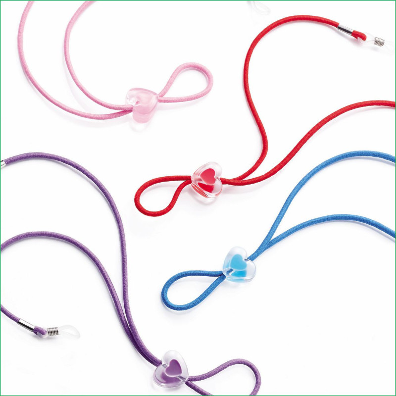 Cordons elastiques kids reglables coeur(12 pces)