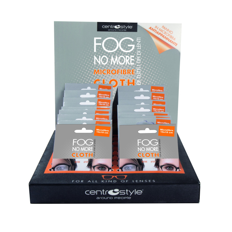 Microfibres anti-buee 15 x 18 cm (32 pieces) avec presentoir