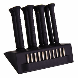 Set 8 tourne ecrous + presentoir + 16 lames