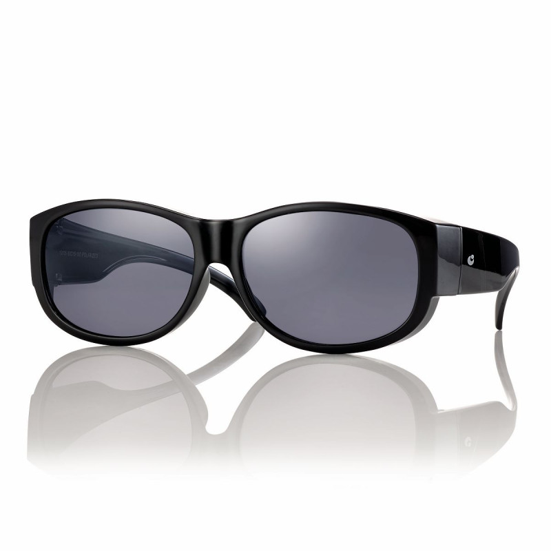 Surlunettes noir verres gris
