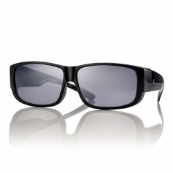 Surlunettes noir verres gris
