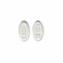 Plaq primadona sil ovale dble clip 13mm (10 prs)