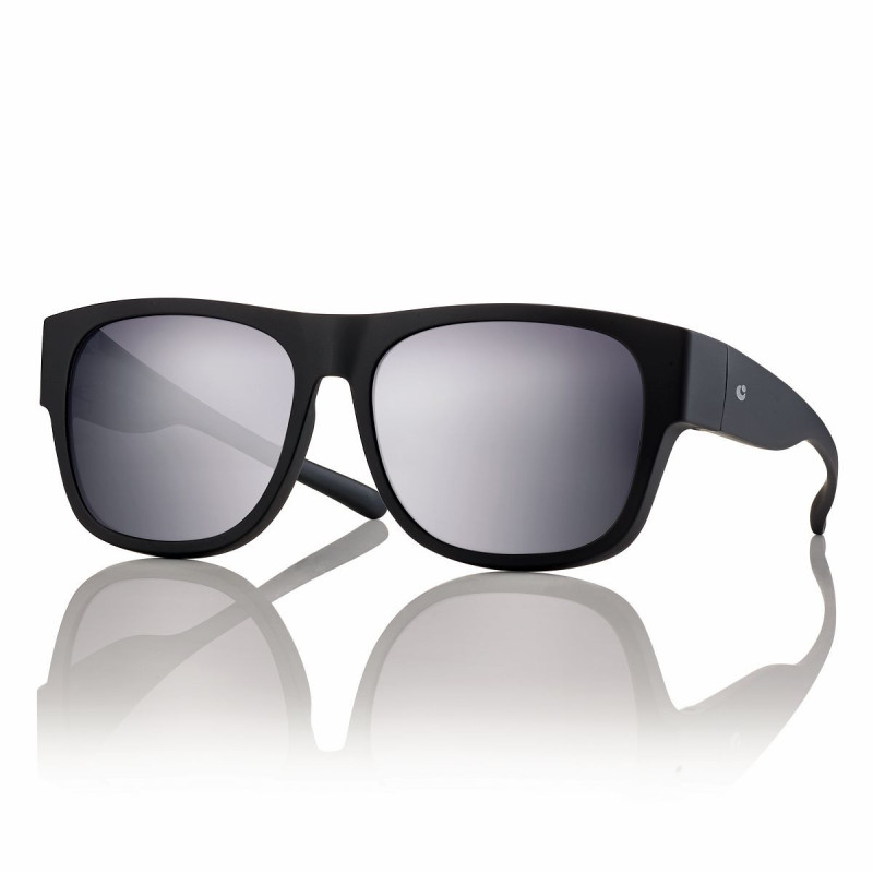 Surlunettes mat noir verres gris 57