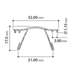 Pont en acier brillant noir 32mm (1pc)