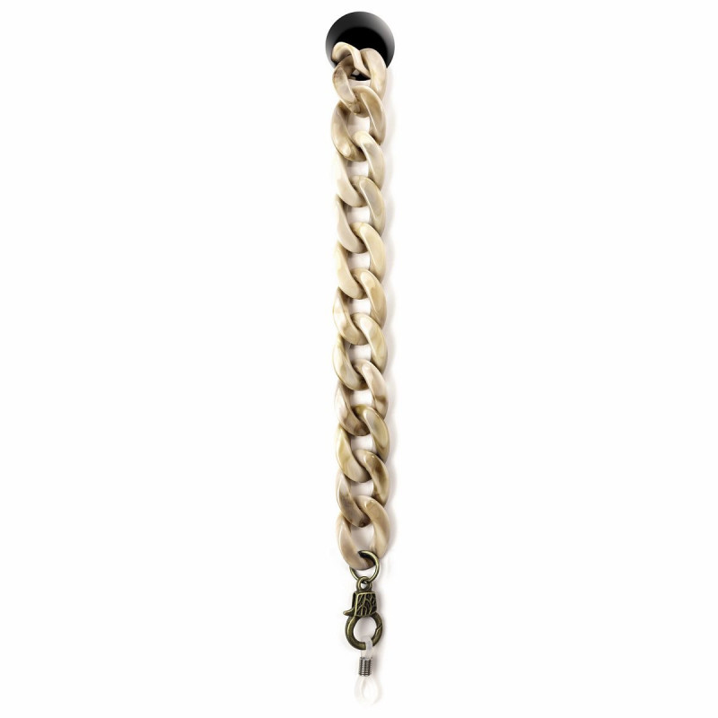 Chainette acetate airport blanc brun clair pochette microfibre (1pc)