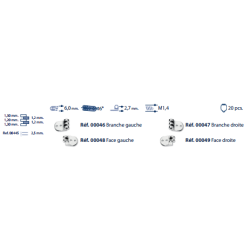 Charnieres a river 6mm pour br. droite (20pces)