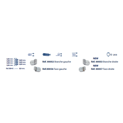 Charnieres a river 6.1mm pour pour branche droite