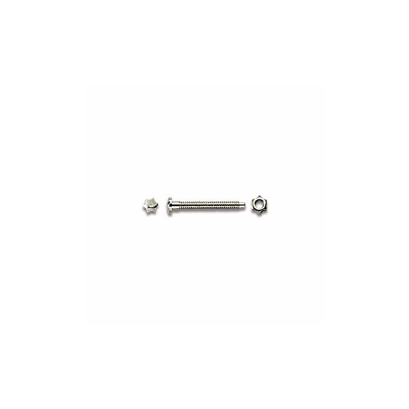 Vis avec ecrou nickel m1.4 m13 tete etoile 2.55mm (100)
