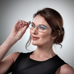 Lunette de lecture airport metal bleue-vert/or +2 prix net