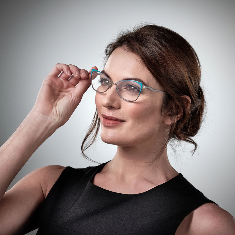 Lunette de lecture airport metal bleue-vert/or +2 prix net