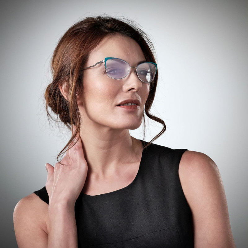 Lunette de lecture airport metal bleue-vert/or +2 prix net