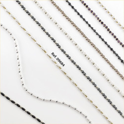 Chainette perles blanches et or 1 piece