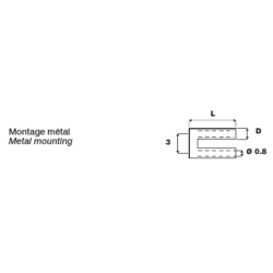 Douille cavalier type silh.1.6 x 7mm(100pcs)souple