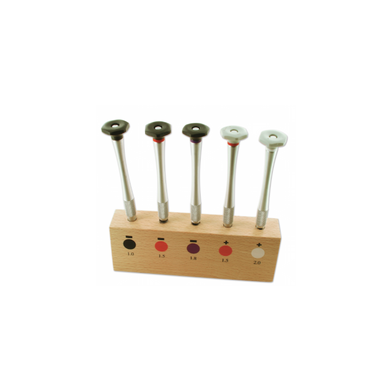 Tourn.assor.chrome sur socle bois